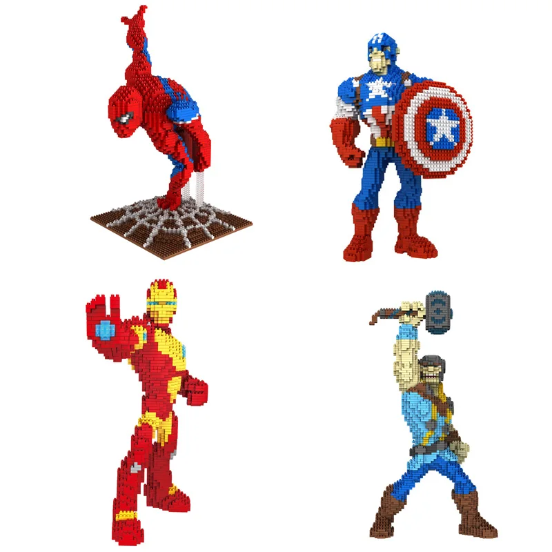 Супер героев marvel «мстители» цифры micro diamond building block ironman Тор-паук Капитан Америка nanoblock коллектора игрушки