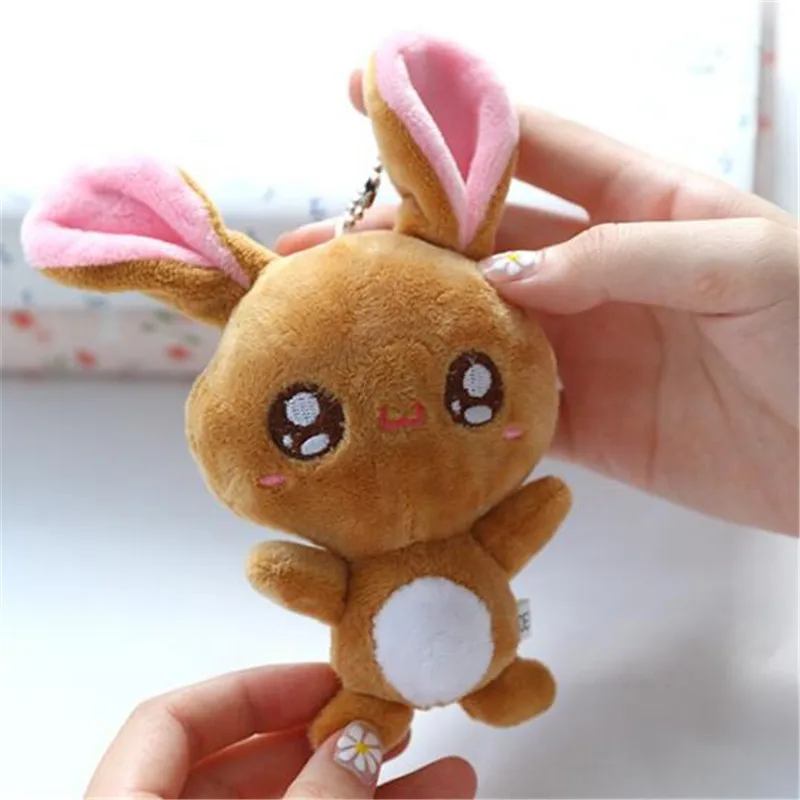 1PCS Mini Plush Big Eyes Rabbit Toys Small Pendant Cute Soft Stuffed Bunny Toy Couple Birthday Gift 12CM HANDANWEIRAN 12cm kawaii cute rabbit stuffed toy high simulation decorative toy sofa window decoration stuffed bunny doll for children gifts