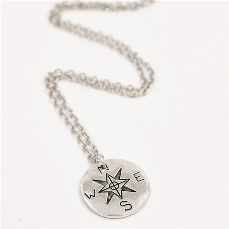 

Box chain necklace not all who wander are lost Compass Necklace Find your true north and south direction necklace wholesale