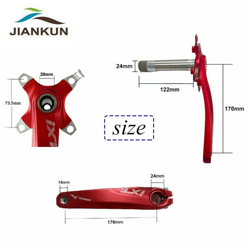 JIANKUN 104 мм BCD Кривошип 170 MTB велосипедный шатун Алюминиевый Дорожный шатун для горного велосипеда+ BB для 7 8 9 10 11S цепное кольцо