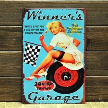 [Mike86] Победители гаража металлический плакат искусство Кафе Ресторан железные картины B-38 смешанный заказ 20*30 см