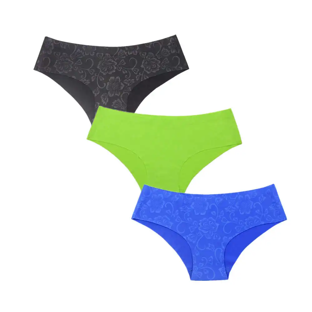 Black Green Blue Милые модные бесшовные трусики, женское нижнее белье, трусы, низкая посадка, хипстер, женские трусики, ультра-тонкие, bragas de mujeres Slip Donna - Цвет: Black Green Blue