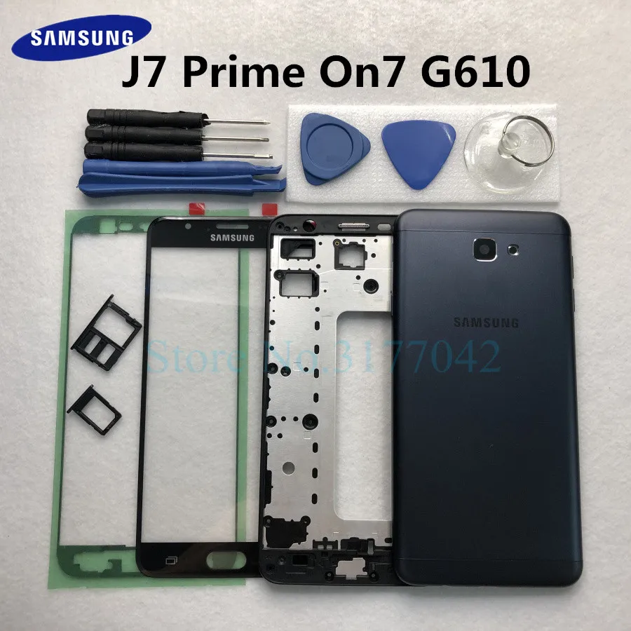 Чехол с полным покрытием корпуса для Samsung Galaxy J7 Prime On7 2016 G610 G610F переднее стекло