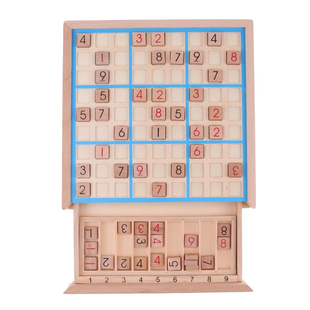 Wooden Sudoku Board Game Chess Number Digital Puzzles Math Toy Children 