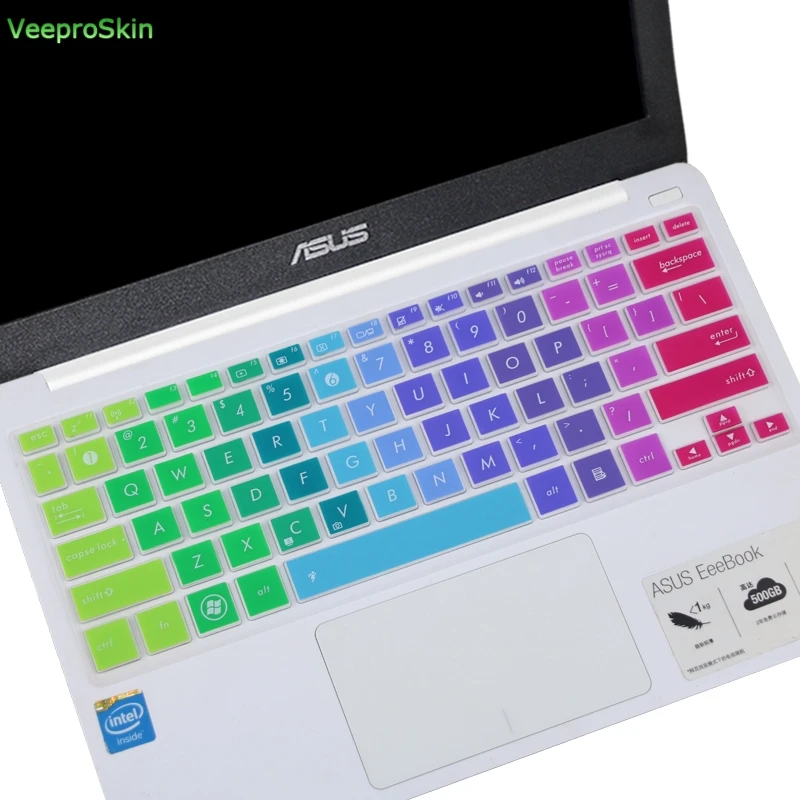 Для Asus Vivobook E203M E203 E203NA EeeBook X200CA X200MA X200M E203MA E200HA S200E 11 ''Обложка клавиатуры для ноутбука 11,6 - Цвет: rainbow