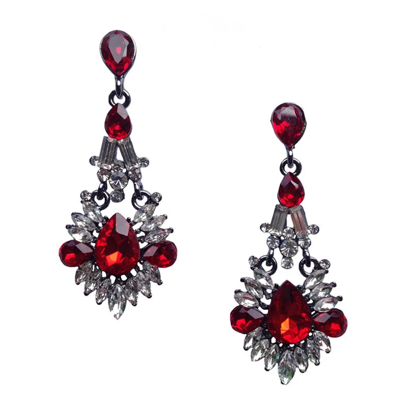 2017 New statement drop earring fashion crystal dangling Earrings for