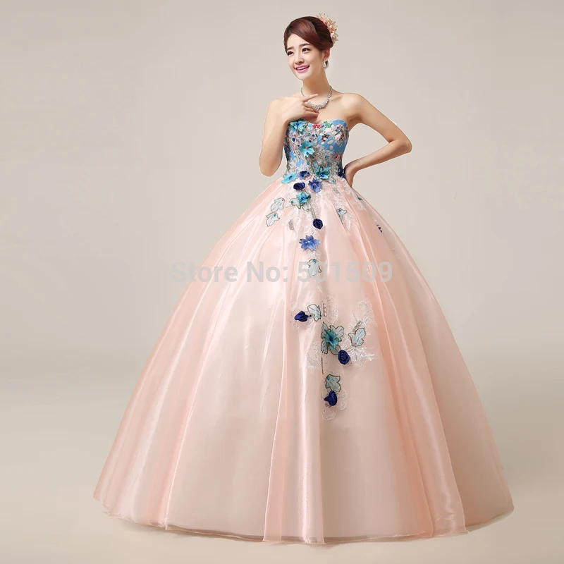 

flower leaf embroidery floral long medieval dress Renaissance Gown princess cosplayVictorian/Marie Antoinette bell ball gown