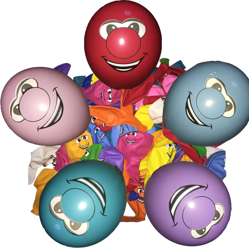 

100pcs 12 inches 3.2g Globos prominent nose smile Latex Balloons Inflatable classic Toys Birthday Party Supplies air balloons