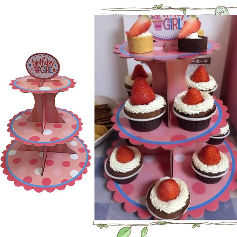 Hoomall 3-х уровневая подставка для свадебного торта и фрукты круглый кекс картона стоять в течение Свадебные для домашней вечеринки на день рождения инструменты для украшения торта