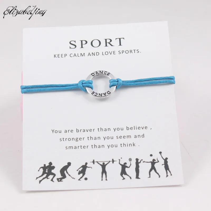 

Fashion Sport Dance Bracelets Adjustable Wish Card Bracelets For Women Men Friendship Gift With Card Jewelry