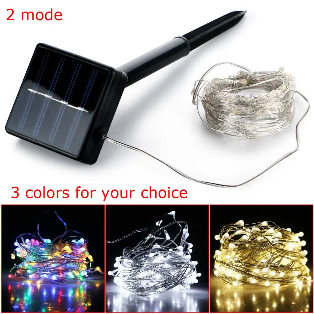 10m 100 LED Solar Power String Light Copper Wire lamp Christmas Holiday Garden Decoration Fairy Starry String Light Waterproof