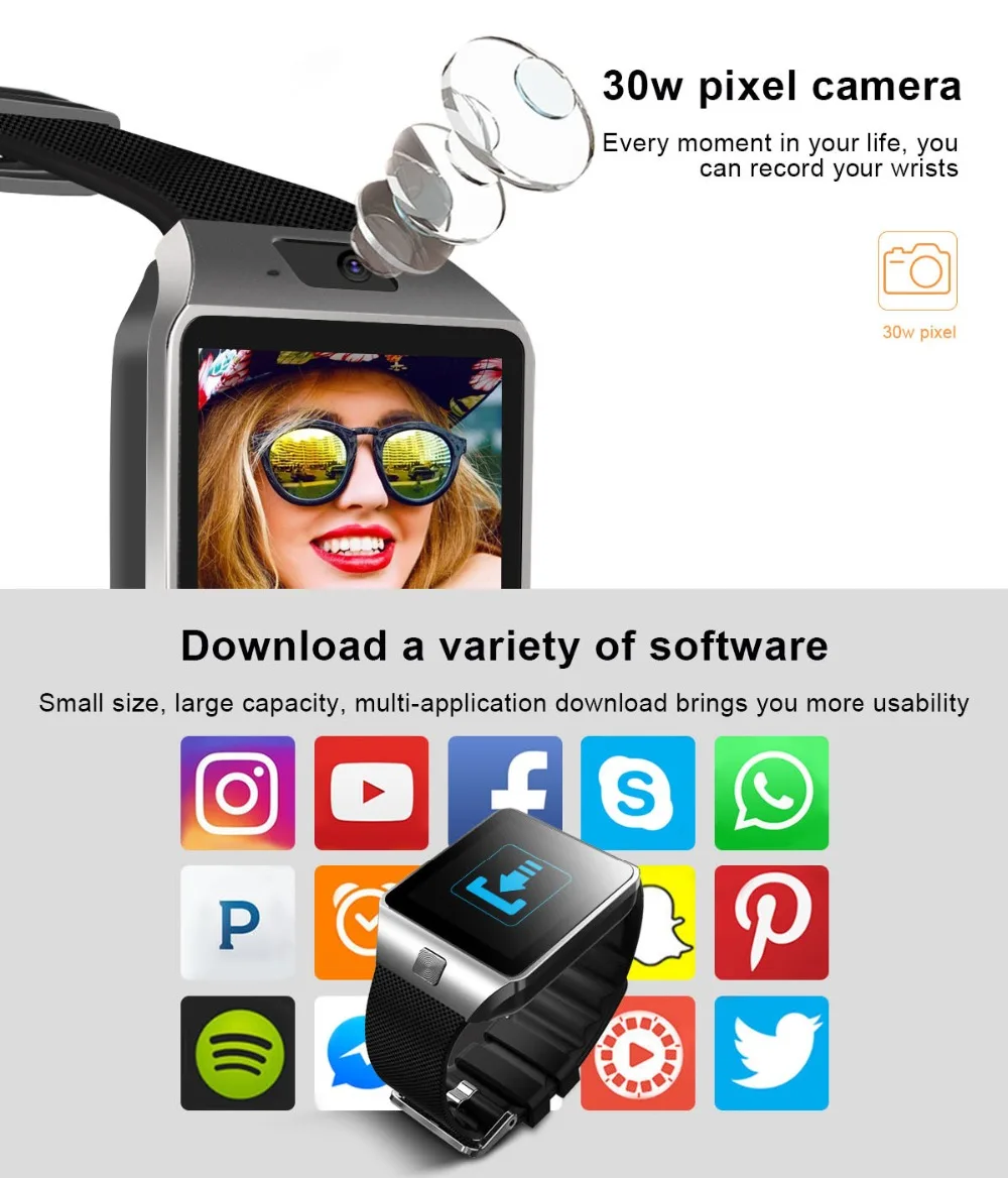 TORNTISC QW09 3G Smart Watch Phone Android 4.4 512MB4GB Support WIFI Real-Pedometer SIM Card Call Smartwatch Men Women PK DZ09 (3)