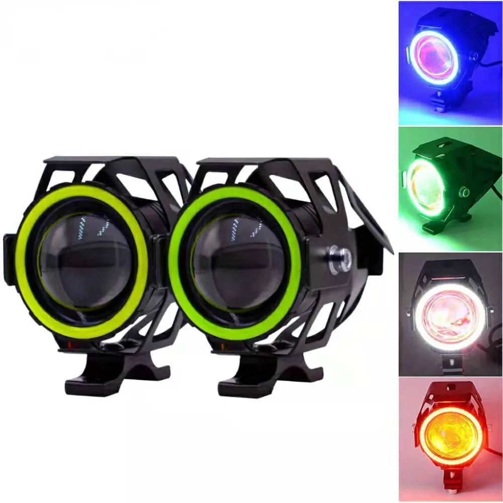 

2PCS Universal motorcycle U7 Angel Eyes led 125W 3000LM headlights auxiliary lamp motorbike accessories car work Fog light