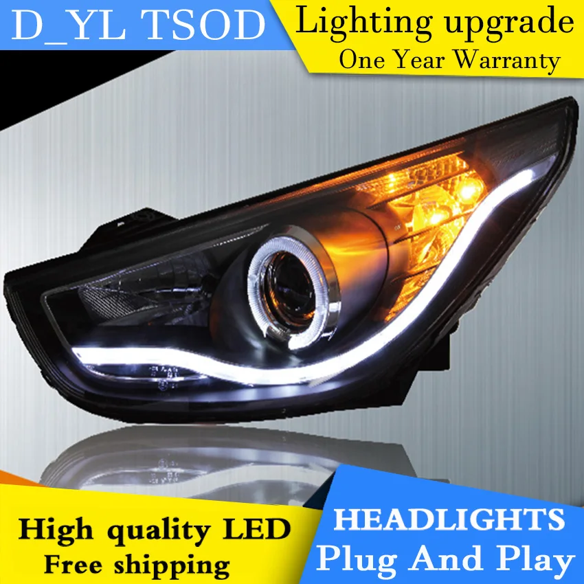 Стайлинг автомобиля для Hyundai IX35 фары 2010-2012 CX5 светодиодные головная лампа СИД drl