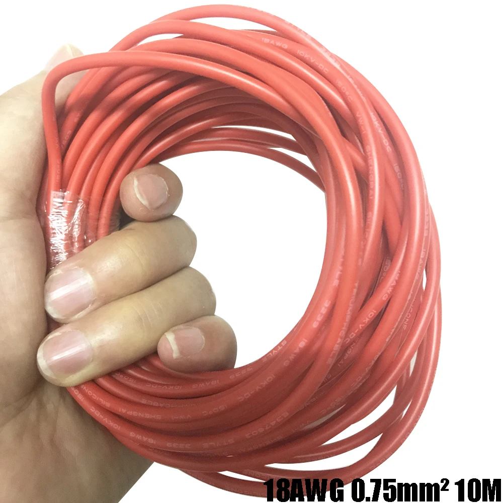 16AWG 18AWG 22AWG DC силиконовая Высоковольтная линия 10 кВ 0 3 мм2 75 квадратный 1 5
