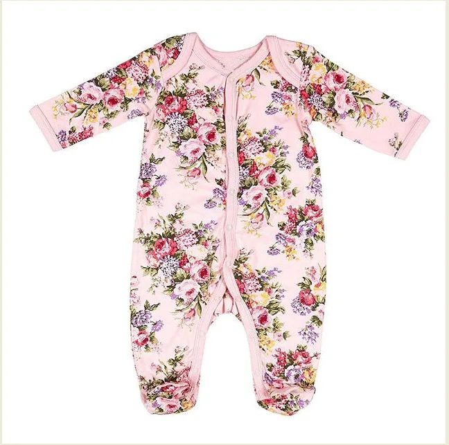 2017 Newborn Autumn Pink Long Sleeve Baby Firls Chinese Style Floral