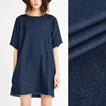 

140CM Wide 400G/M Weight Stretch Demin Blue Wool Viscose Fabric for Autumn and Spring Dress Overcoat Jacket E911