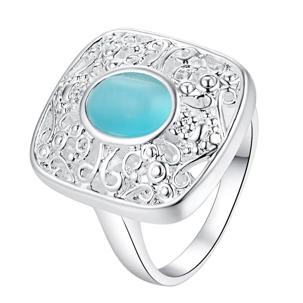 

sea-blue zircon arabesquitic beautiful Silver Ring Fine Fashion Women&Men Gift Silver Jewelry for Women, /XGAFKZXH EYPECAGO