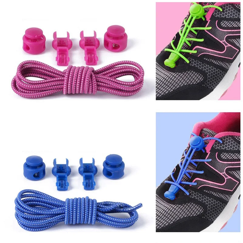 No Tie Shoelaces Stretching Lock lace Locking Shoe Laces Elastic Sneaker Chidren Shoelaces Shoestrings RunningJoggingTriathlon (5)