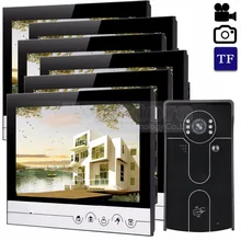 DIYSECUR 9inch Video Record/Photograph Video Door Phone Doorbell Waterproof HD RFID Camera Home Security Intercom System 1V6