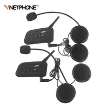 2 шт Vnetphone V6 мотоцикл шлема Bluetooth гарнитура 1200 M мото Беспроводной BT переговорные для 6 гонщиков Intercomunicador