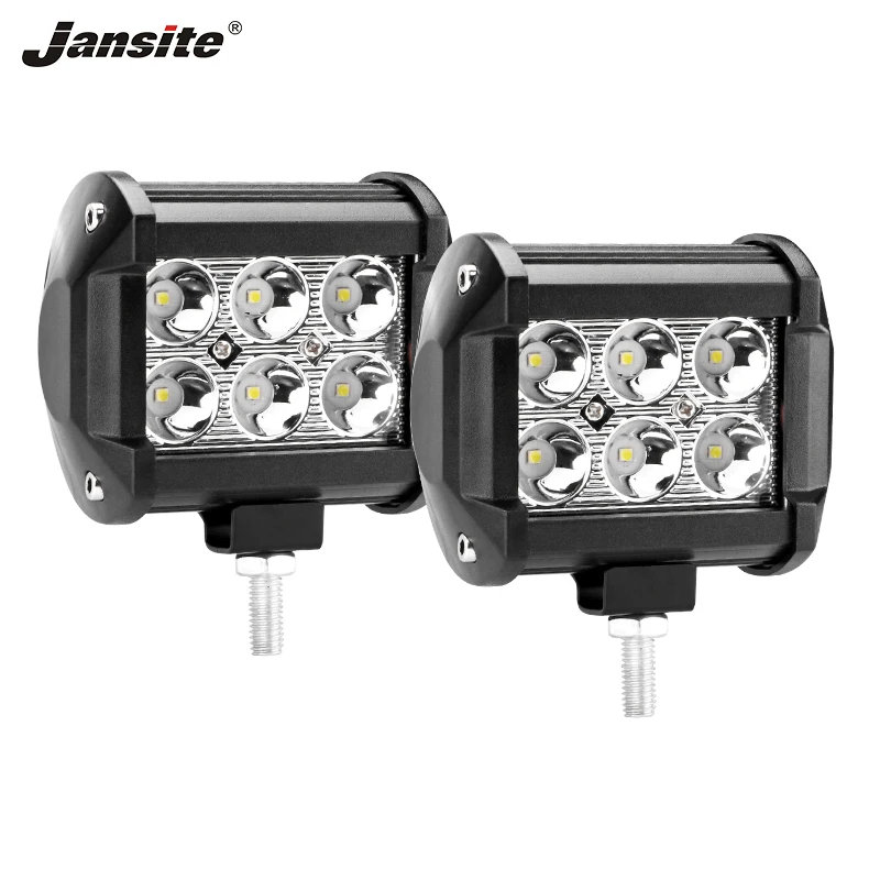 

Jansite 4" 2pcs Car LED Off-road Work light Bar power 18W Spot Beam Waterproof IP67 30 degree Anti-fog For SUV Crane Motorcycle