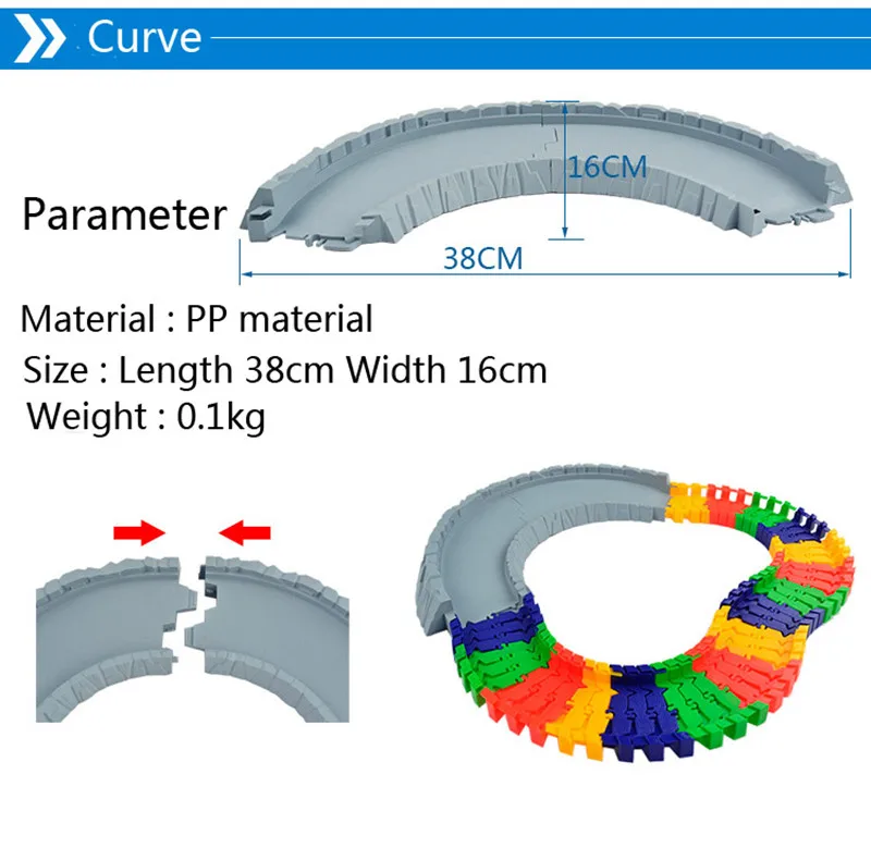 DIY сборка пластиковых аксессуаров мост и рампа гоночная дорожка железная дорога подходит для всех изгибающихся дорожек и волшебных гоночных игрушек для мальчиков