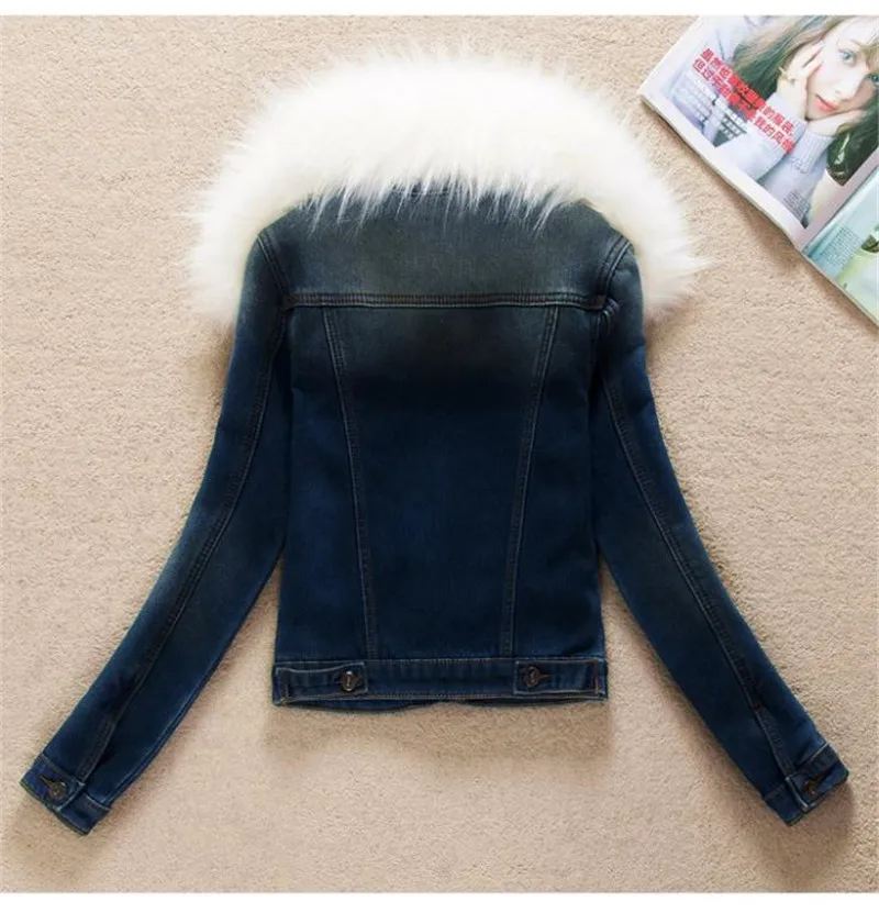Сезон осень-зима, джинсовая куртка женская одежда Корейский плюс бархатная короткая джинсовая куртка верхняя одежда тонкий плюс размер женское базовое пальто K896