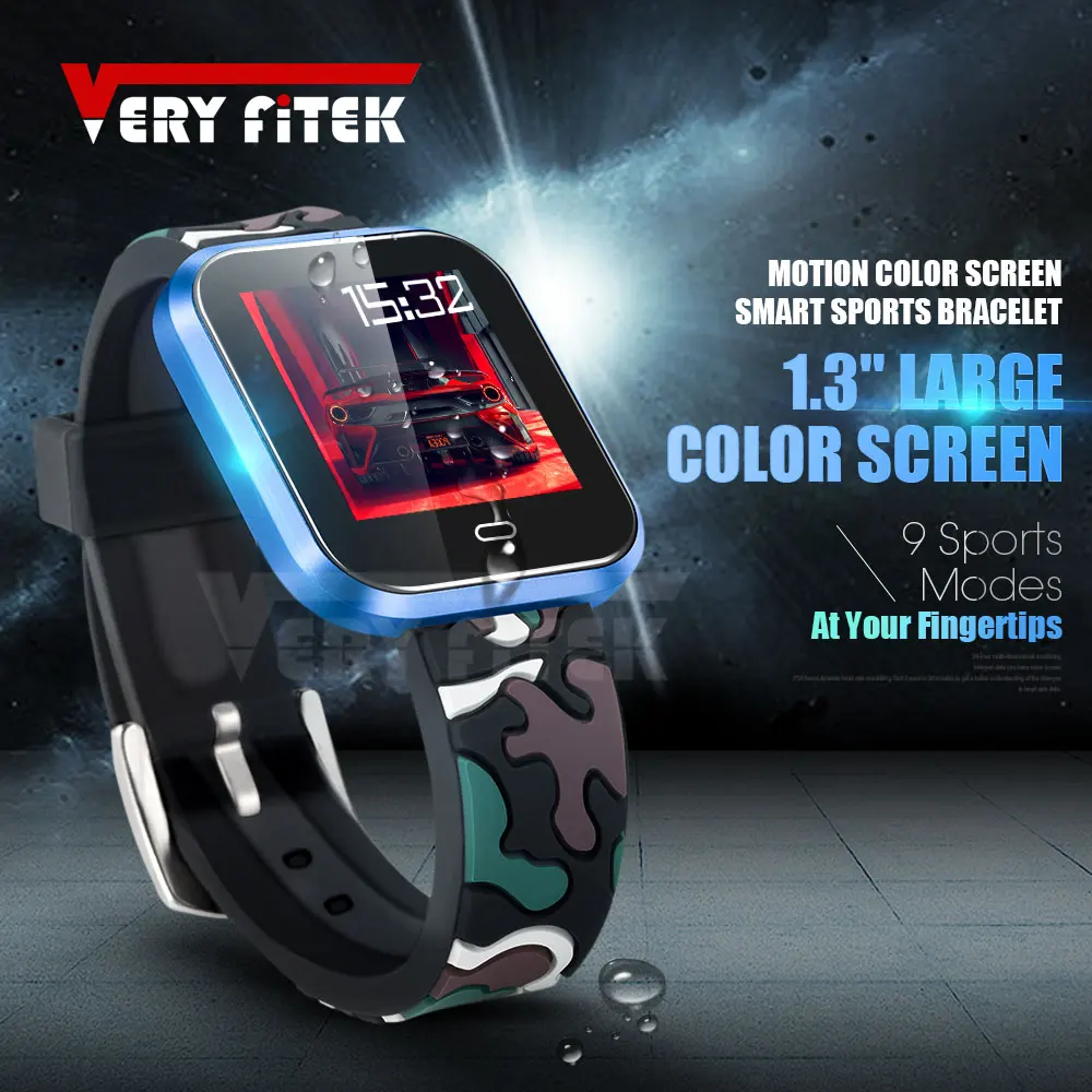 VERYFiTEK Leopard Blood Pressure Sport SmartWatch Heart Rate Monitor Fitness Tracker Men Women Smart Watch for IOS Android