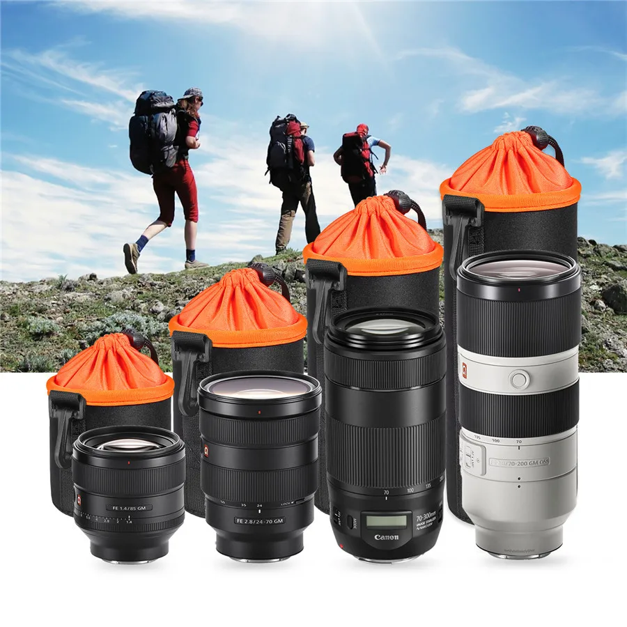 High Quality Thicker DSLR Camera Lens Bag Waterproof Padded Protector Camera Lens Bag Case Pouch