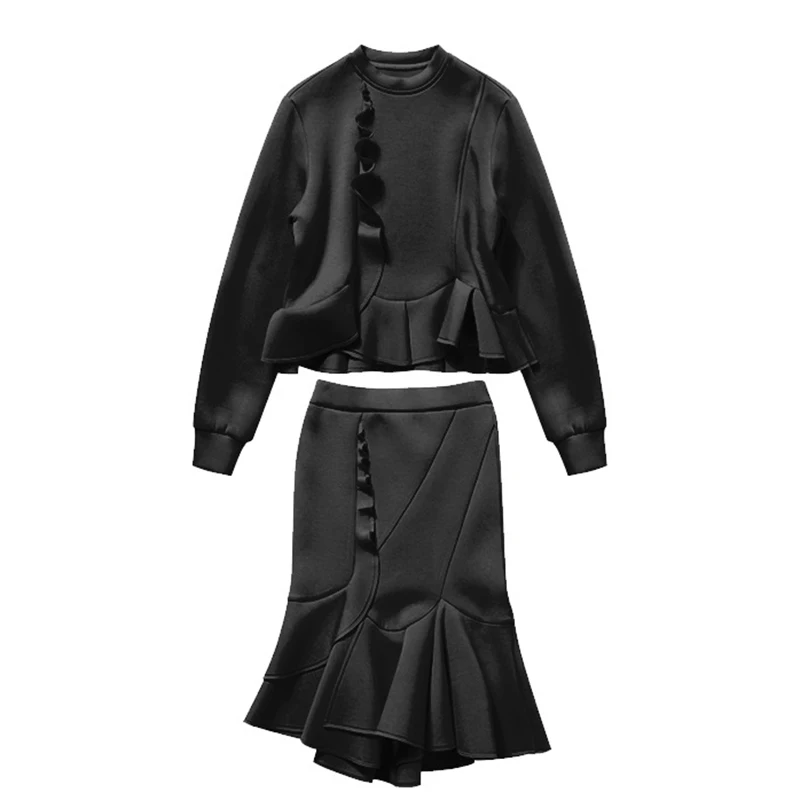 TWOTWINSTYLE юбка с оборками комплект из двух предметов для женщин длинным рукавом в