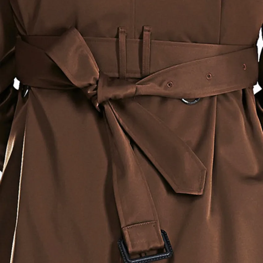 Men's Double Breasted Trench, with Tiebelt, Monochromatic, Spring, Autumn, Long Paragraph