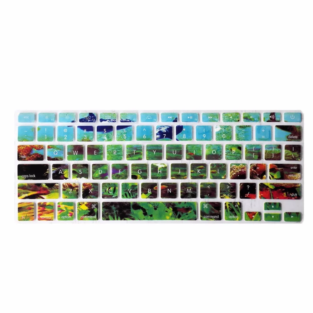 Радужная Силиконовая накладка на клавиатуру США защитная для Apple Mac Macbook Pro 13 15 17 Air