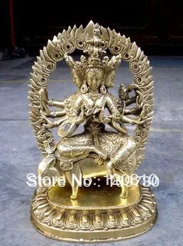 

00441 Tibet Buddhist Maricideva buddha ride pig bronze statue