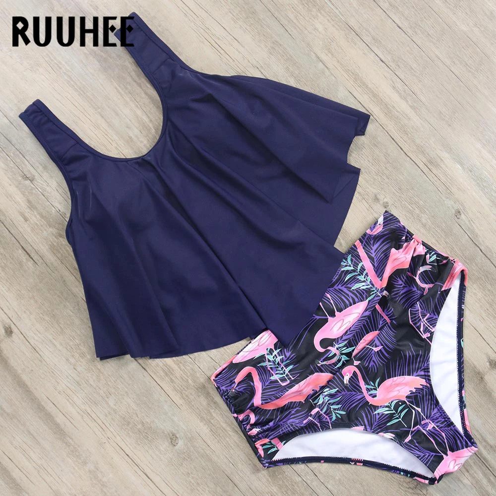 RUUHEE Flamingo Bikini Swimsuit Swimwear Women High Waist Tankini Set Push Up Bathing Suit 2019 Beachwear Plus Size Swimwear RUUHEE Flamingo Bikini Swimsuit Swimwear Women High Waist Tankini Set Push Up Bathing Suit 2019 Beachwear Plus Size Swimwear