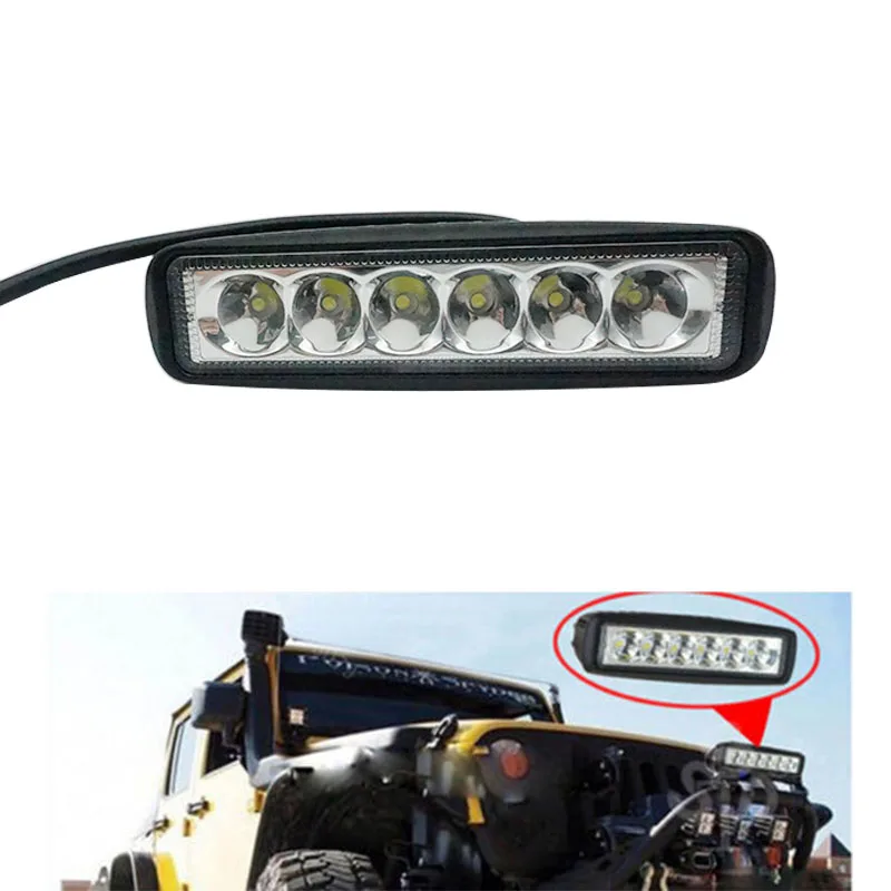 

LED Light Bar 18W Spot 6 inch led work light Offroad driving light fog lights Boat light for SUV ATV 4WD Car Truck Golf Cart 12V