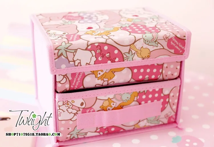 Мультфильм Даффи Stellalou рисунок «Hello Kitty» с рисунками из мультфильма «My Melody Cinnamoroll Собака персонажи Little Twin Stars милые косметички складной ящик для хранения сумка