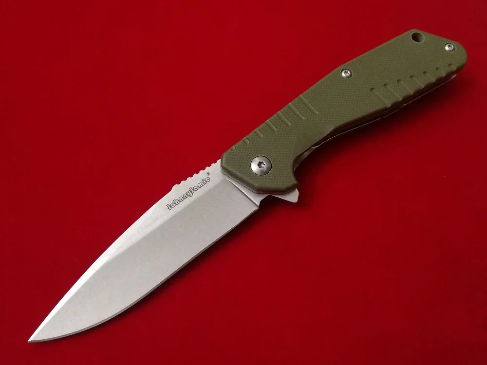 

WHYEDC Version JohnnyJamie Turtledove Folding Knife G10 Handle 440C Steel Blade Plain Edge Camping Cutlery Outdoor EDC Knifes