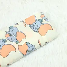 Пол метра искусственный хлопок мультфильм Слон Печать Ткань мягкая ткань для одежды платье Детская одежда материал B464