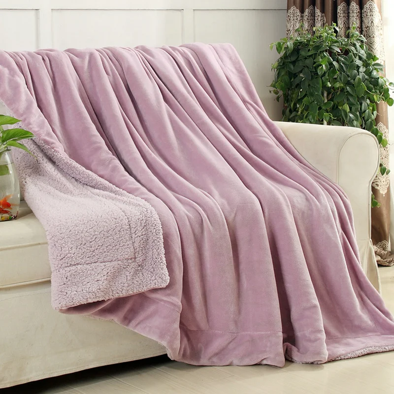 AB боковое Коралловое бархатное и кашемировое одеяло из овечьей шерсти, мягкое плотное одеяло для кровати, дивана, теплое флисовое шерстяное одеяло для спальни, 13 цветов, 40