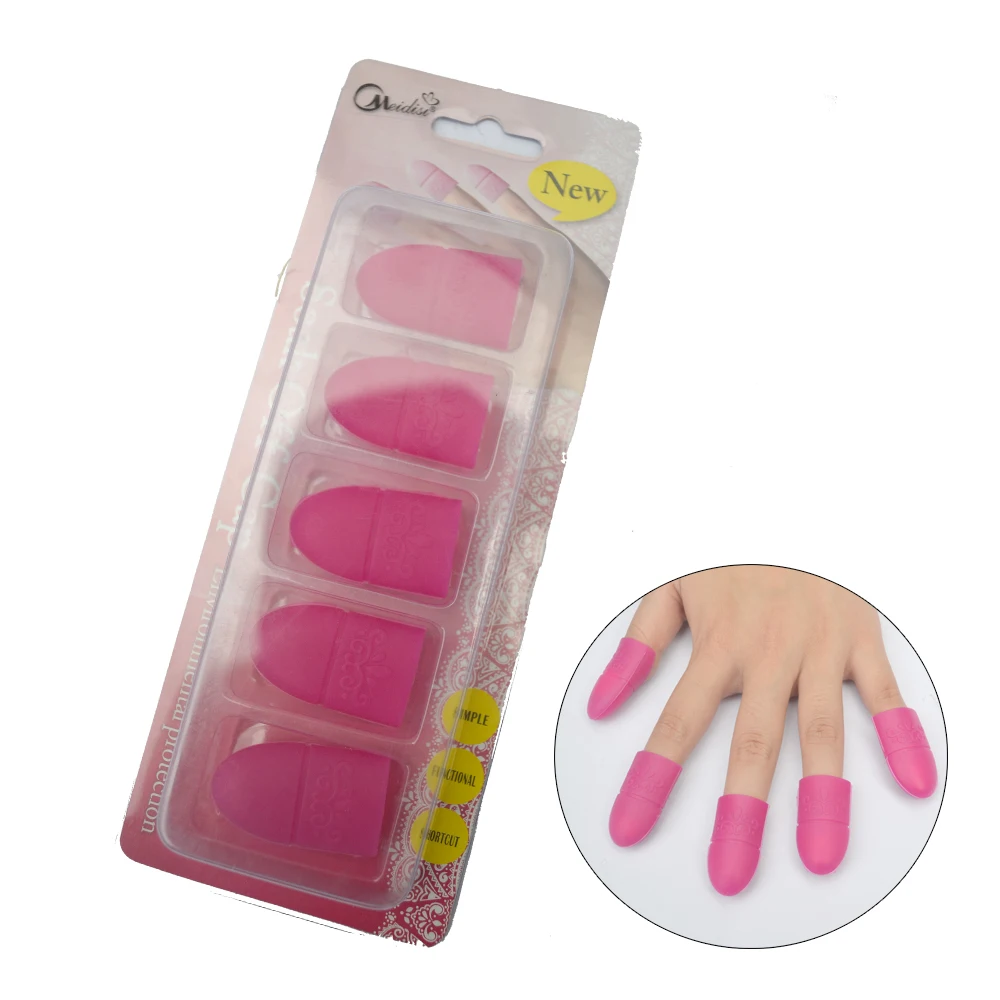 5Pcs/Lot Silicone Nail Art Remover Soak Off Caps Reusable DIY Manicure