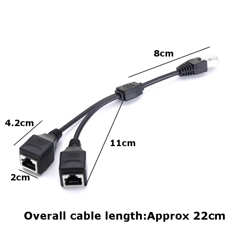 Лучшая цена Cat 5 LAN Ethernet RJ45 1 Папа два разъема адаптера соединительный кабель