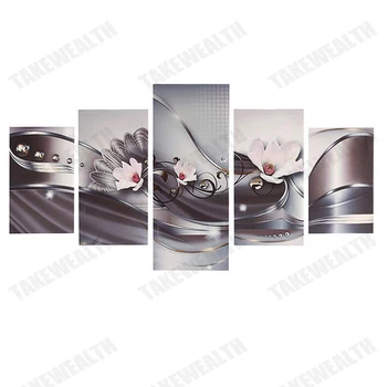 

new 5pcs 5D DIY Full Square/Round Diamond Painting "pink flower" Multi-picture Combination Embroidery Cross Stitch Mosaic Decor