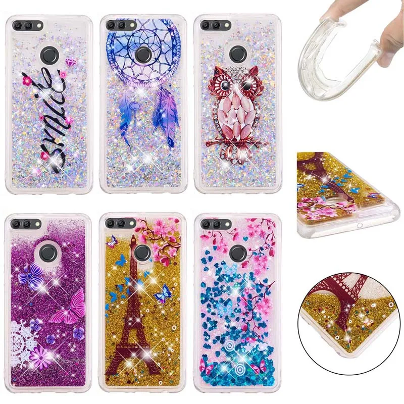 

Fashion Glitter Quicksand Case Soft Silicone Phone Cover Shell Coque Fundas for Huawei Y5 Prime Y5 Y6 Y9 2018 Honor 7A 9N 9i 10