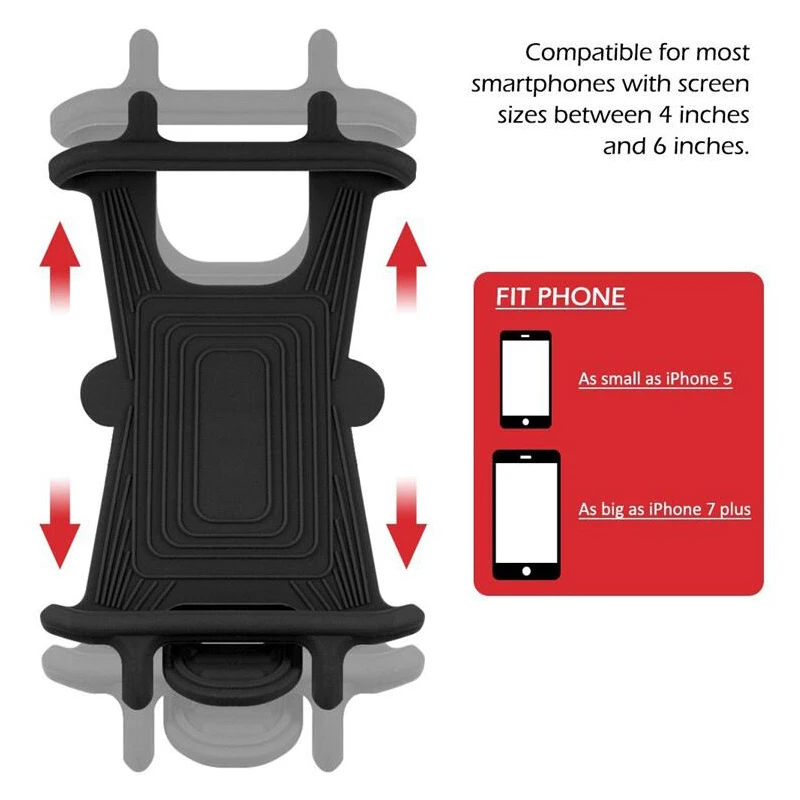 Универсальный велосипедный держатель Onature для телефона от 4 до 5,5 дюймов, ударопрочный и прочный силиконовый руль, крепление для телефона на велосипед