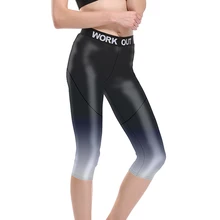 Черно-белые градиентные женские бриджи для бега с цветочным принтом женские черные Капри большого размера Yuga 3 узора