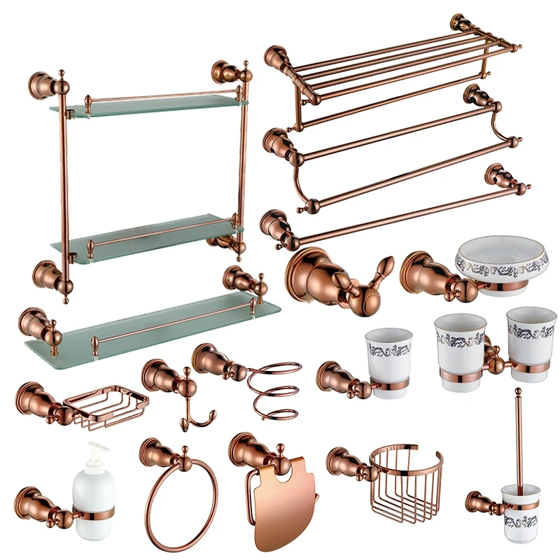 Brass Copper High quality 17PCS/Set bathroom ware Bathroom hardware