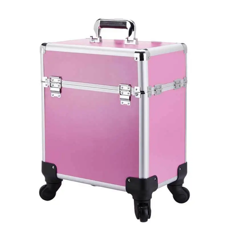 Косметический чемодан Профессиональный чемодан для макияжа Тележка коробка Красота Профессиональный чемодан дорожная косметичка универсальное колесо