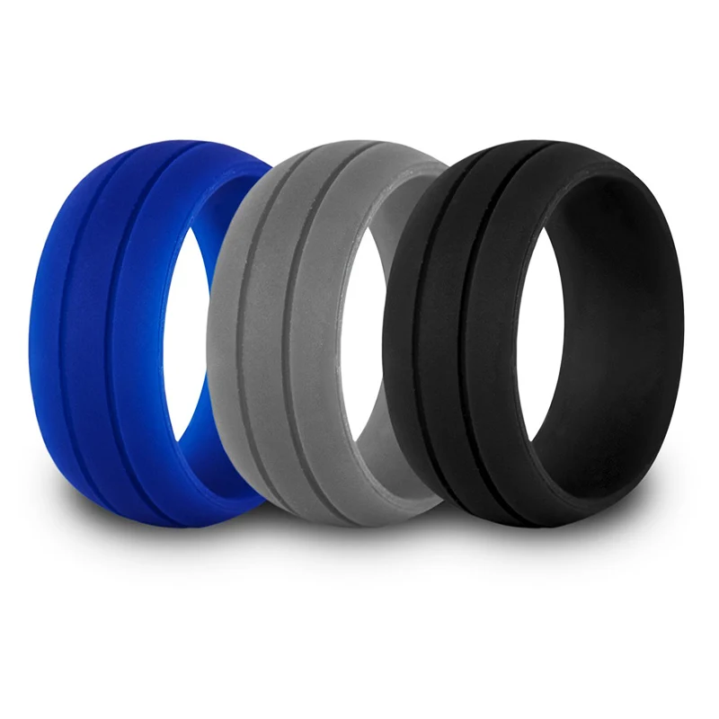 

3pcs Women's Hypoallergenic Crossfit Rubber Finger Silicone Ring for Men Flexible Party Wedding Bands Ring anillios Jewelry RN32
