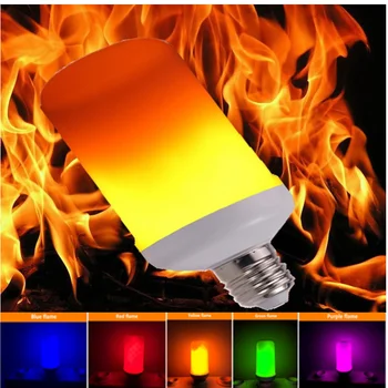 

Creative 3 Modes+Gravity Sensor Flame Lights E27 2835 LED Flame Effect Fire Light Bulb Flickering Emulation Decor Lamp AC85-265V